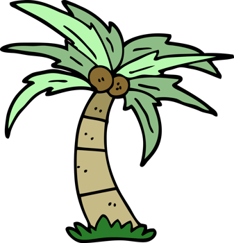 cartoon doodle palm tree png