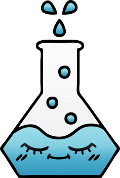 gradient shaded cartoon of a science beaker png