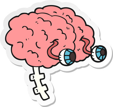 sticker of a cartoon brain png