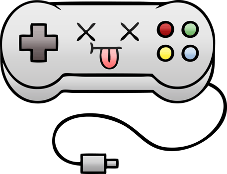 gradient shaded cartoon of a game controller png