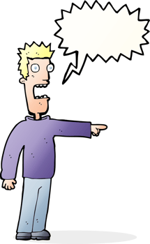 cartoon terrified man with speech bubble png