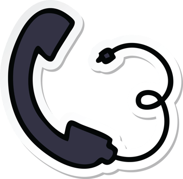 sticker of a cute cartoon telephone handset png