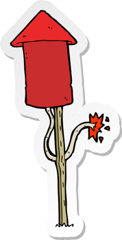 sticker of a cartoon firework png