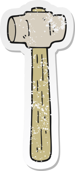 distressed sticker of a cartoon sledgehammer png