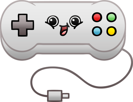 gradient shaded cartoon of a game controller png