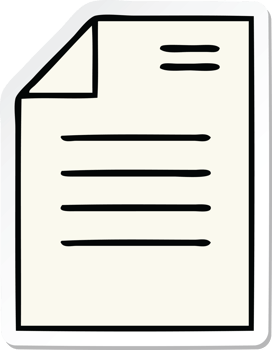 sticker of a cute cartoon sheet of paper png