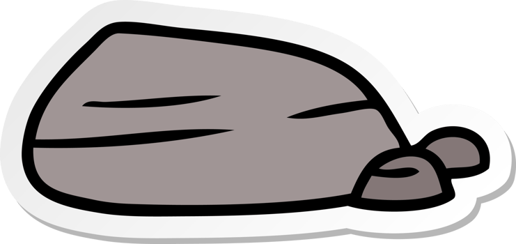 hand drawn sticker cartoon doodle of stone and pebbles png