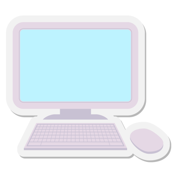 computer with wireless mouse and keyboard sticker png