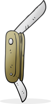 hand drawn cartoon folding knife png