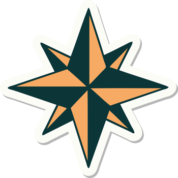 sticker of tattoo in traditional style of a star png