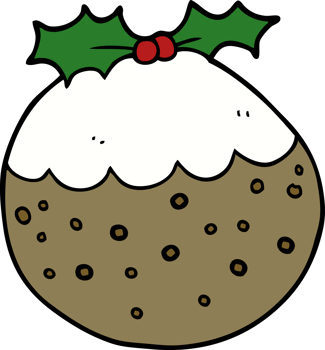 cartoon christmas pudding png