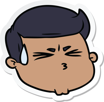 sticker of a cartoon male face png