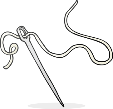hand drawn cartoon needle and thread png