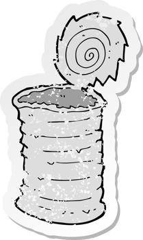 retro distressed sticker of a cartoon old tin can png