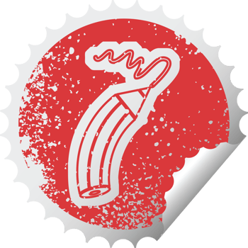 distressed sticker icon illustration of a pencil drawing a line png