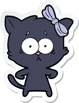 sticker of a cartoon cat png