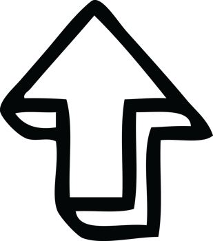 line drawing cartoon of a directional arrow png