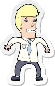 sticker of a cartoon nervous businessman png