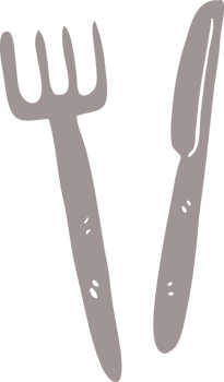 cartoon doodle knife and fork png