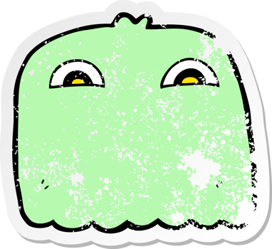 distressed sticker of a cartoon ghost png