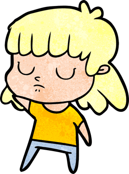 cartoon indifferent woman png