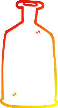 warm gradient line drawing of a cartoon clear glass bottle png