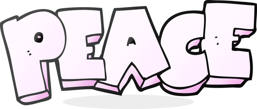 hand drawn cartoon word peace png