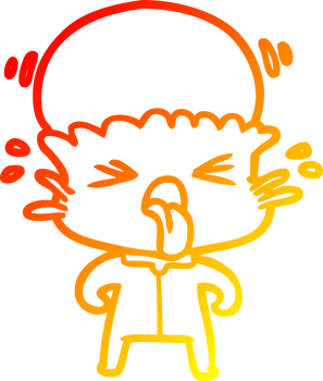 warm gradient line drawing of a weird cartoon alien png