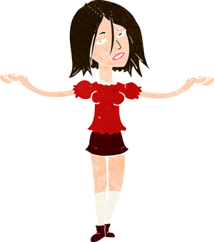 cartoon woman shrugging shoulders png