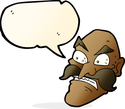 cartoon angry old man with speech bubble png