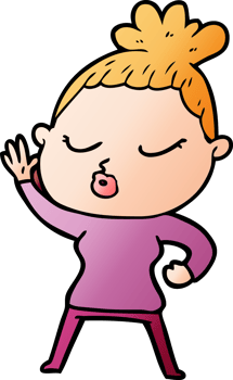 cartoon calm woman png