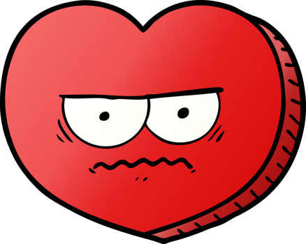 cartoon angry heart png