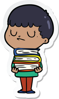 sticker of a cartoon grumpy boy png