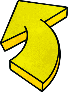 hand drawn quirky cartoon arrow png