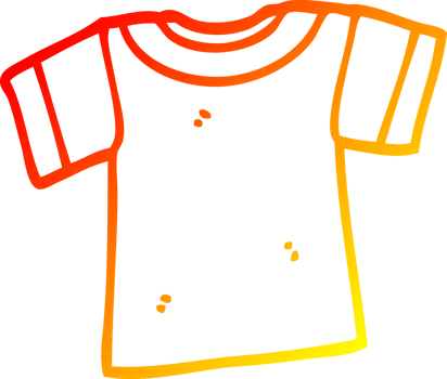 warm gradient line drawing of a cartoon tee shirt png