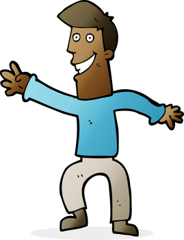 cartoon happy man dancing png