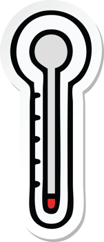 sticker of a cute cartoon glass thermometer png