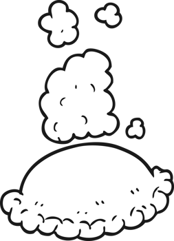 hand drawn black and white cartoon baked pasty png