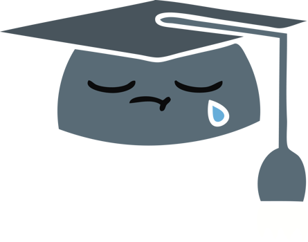 flat color retro cartoon of a graduation hat png