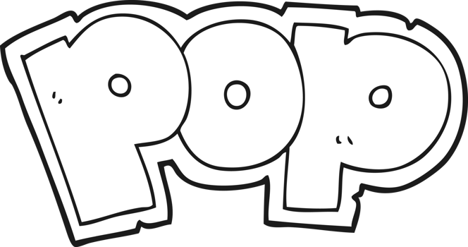 hand drawn black and white cartoon POP symbol png