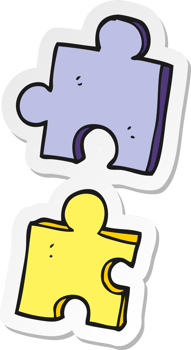sticker of a cartoon jig saw pieces png