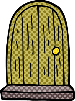 cartoon doodle old wood door png