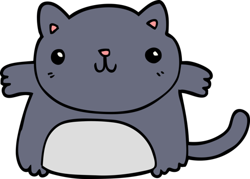 cartoon cat drawing png