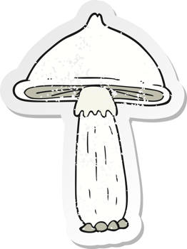retro distressed sticker of a cartoon mushroom png