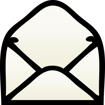 gradient shaded cartoon of a paper envelope png