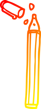 warm gradient line drawing of a cartoon office pen png