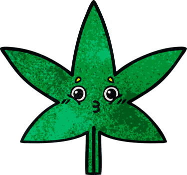 retro grunge texture cartoon of a marijuana leaf png