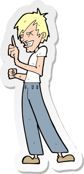 sticker of a cartoon angry man arguing png