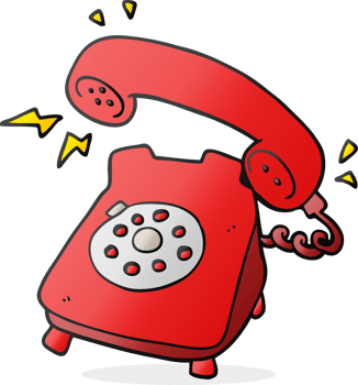hand drawn cartoon ringing telephone png