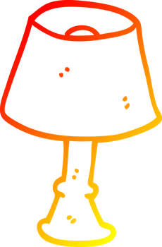 warm gradient line drawing of a cartoon regular lamp png